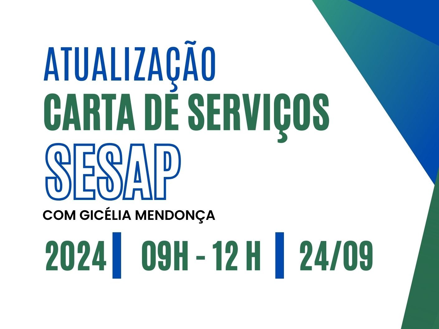 Banner do evento Atualização da Carta de Serviços da Rede Sesap