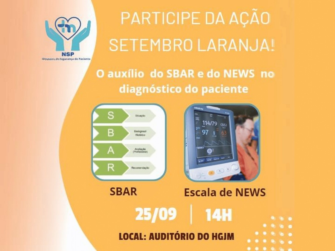 Banner do evento O auxílio do SBAR e do NEWS no diagnóstico do paciente