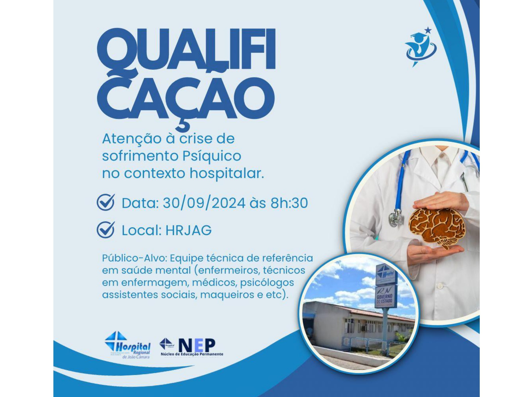 Banner do evento Qualificação de Atenção à Crise de Sofrimento Psíquico no Contexto Hospitalar