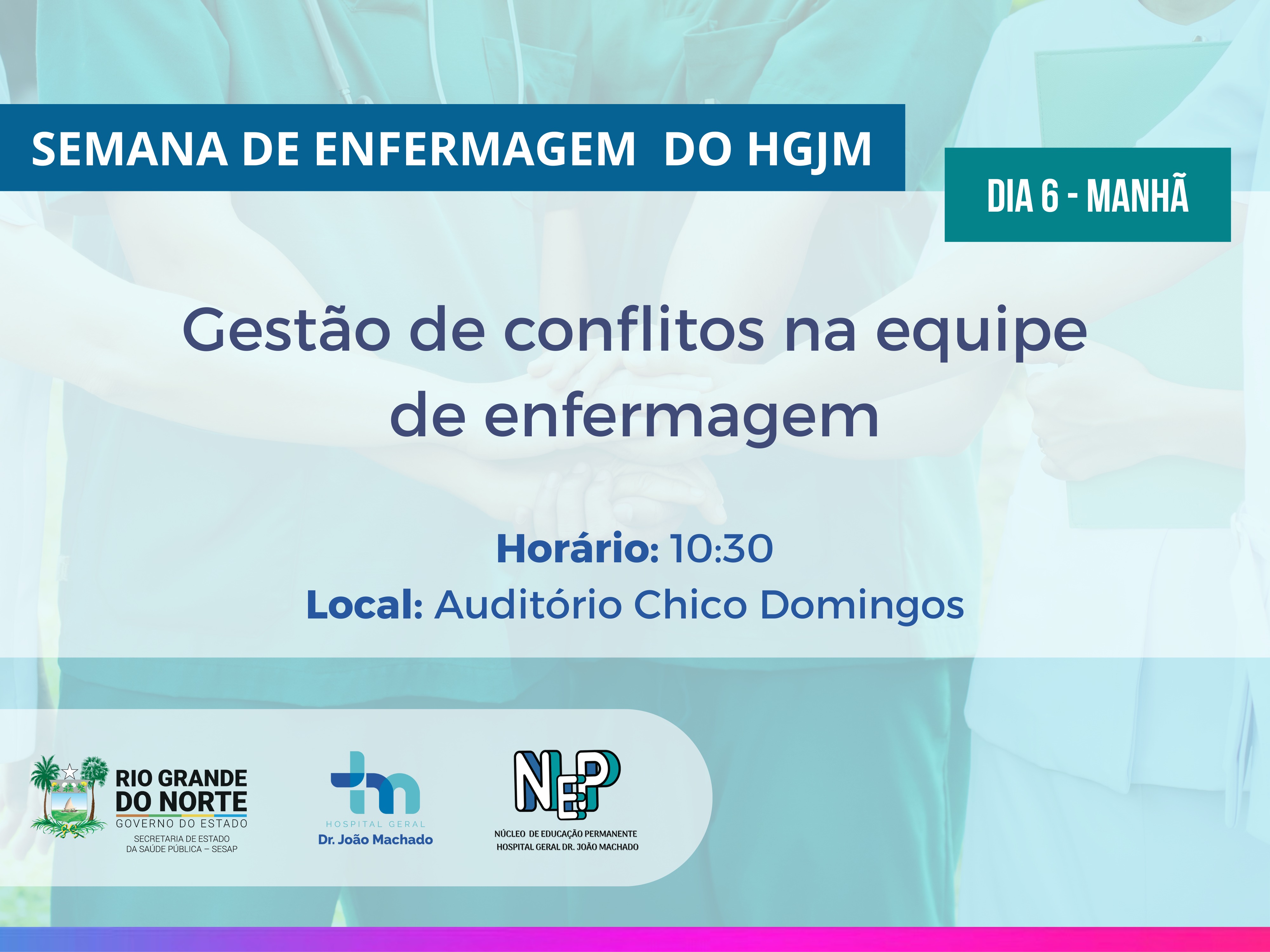 Banner do evento Gestão de conflitos na equipe de enfermagem