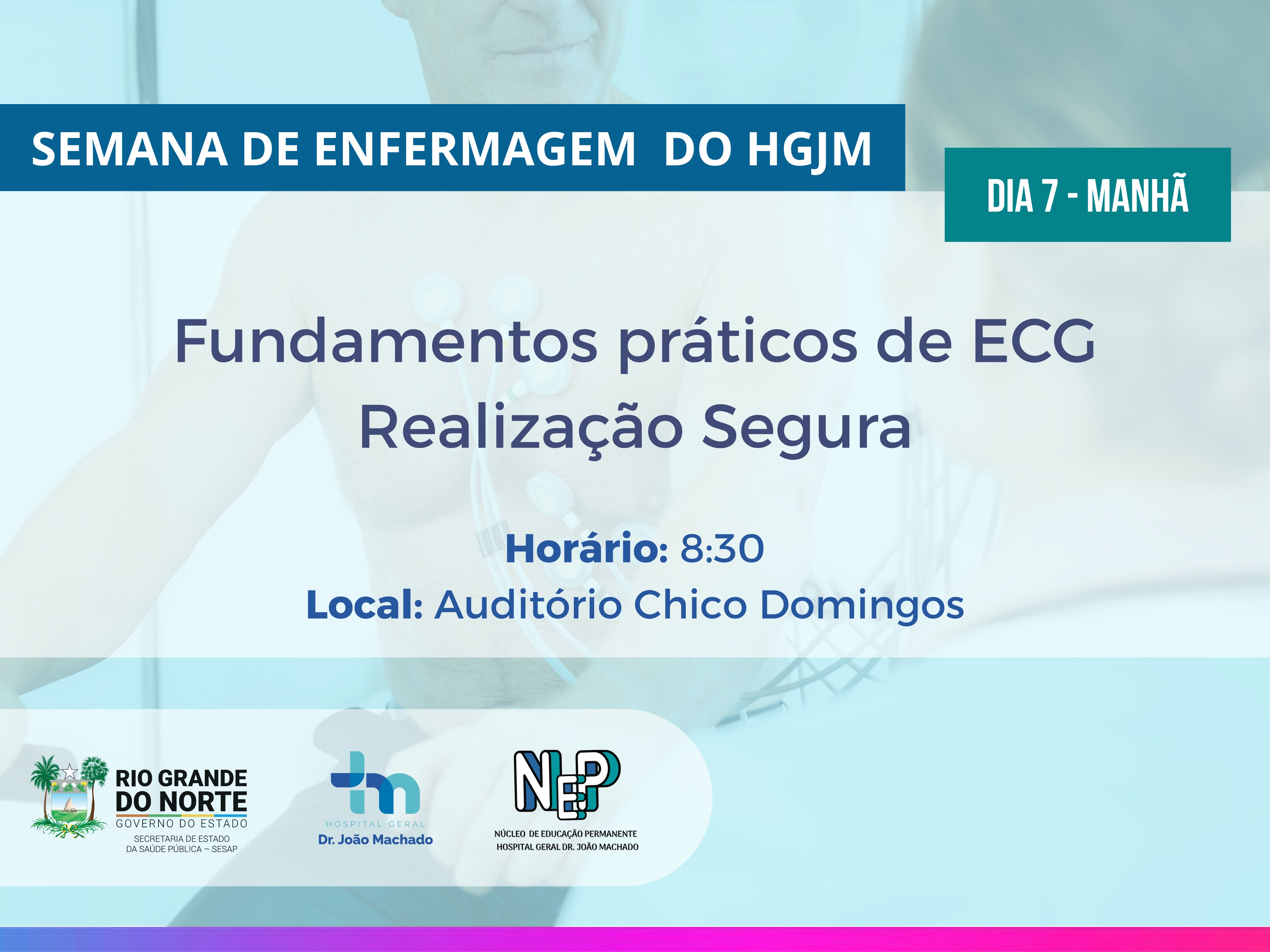 Banner do evento Fundamentos práticos de ECG - realização segura