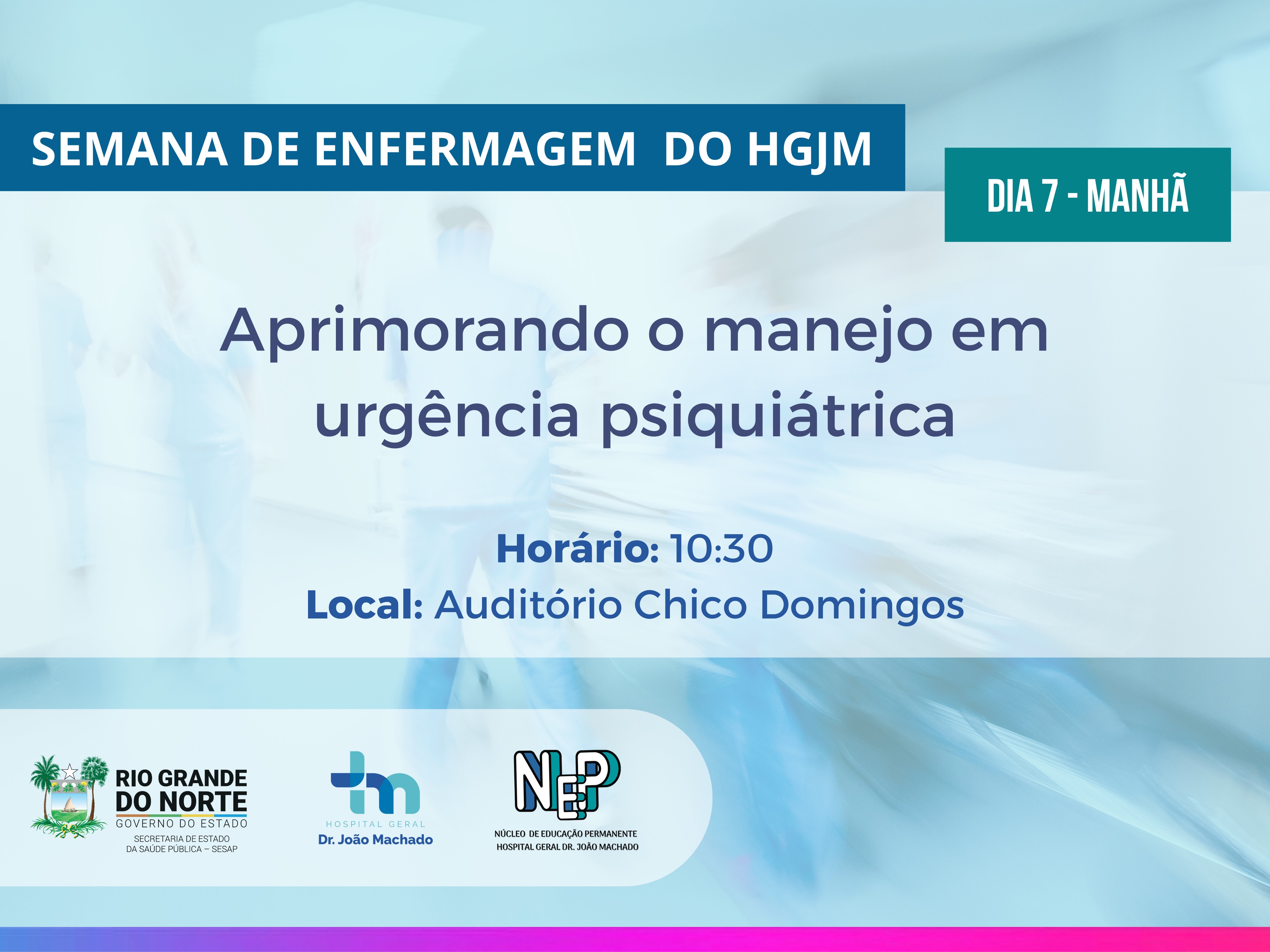 Banner do evento Aprimorando o manejo em urgência psiquiátrica