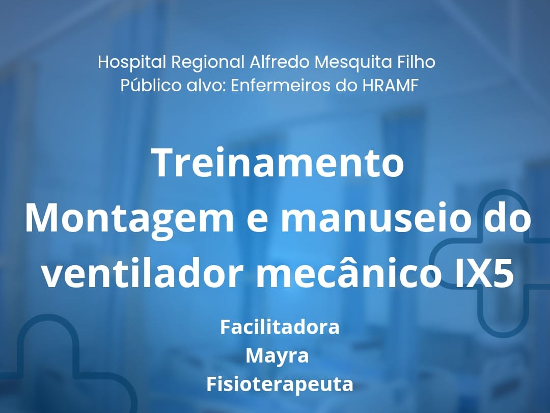 Banner do evento Treinamento: Montagem e manuseio de ventilador mecânico IX5