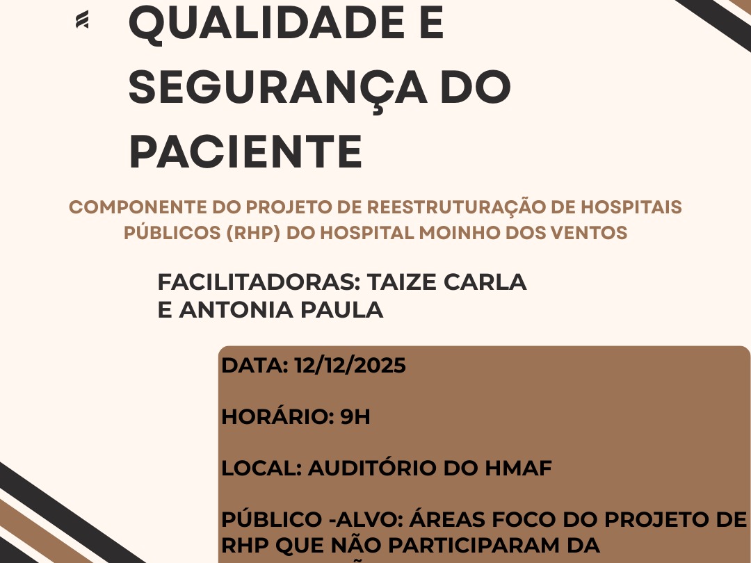 Banner do evento QUALIDADE E SEGURANÇA DO PACIENTE