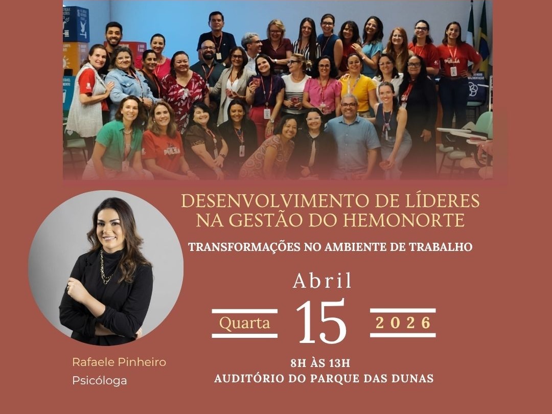 Banner do evento Desenvolvimento de Líderes na Gestão do Hemonorte - 1° Encontro 2026