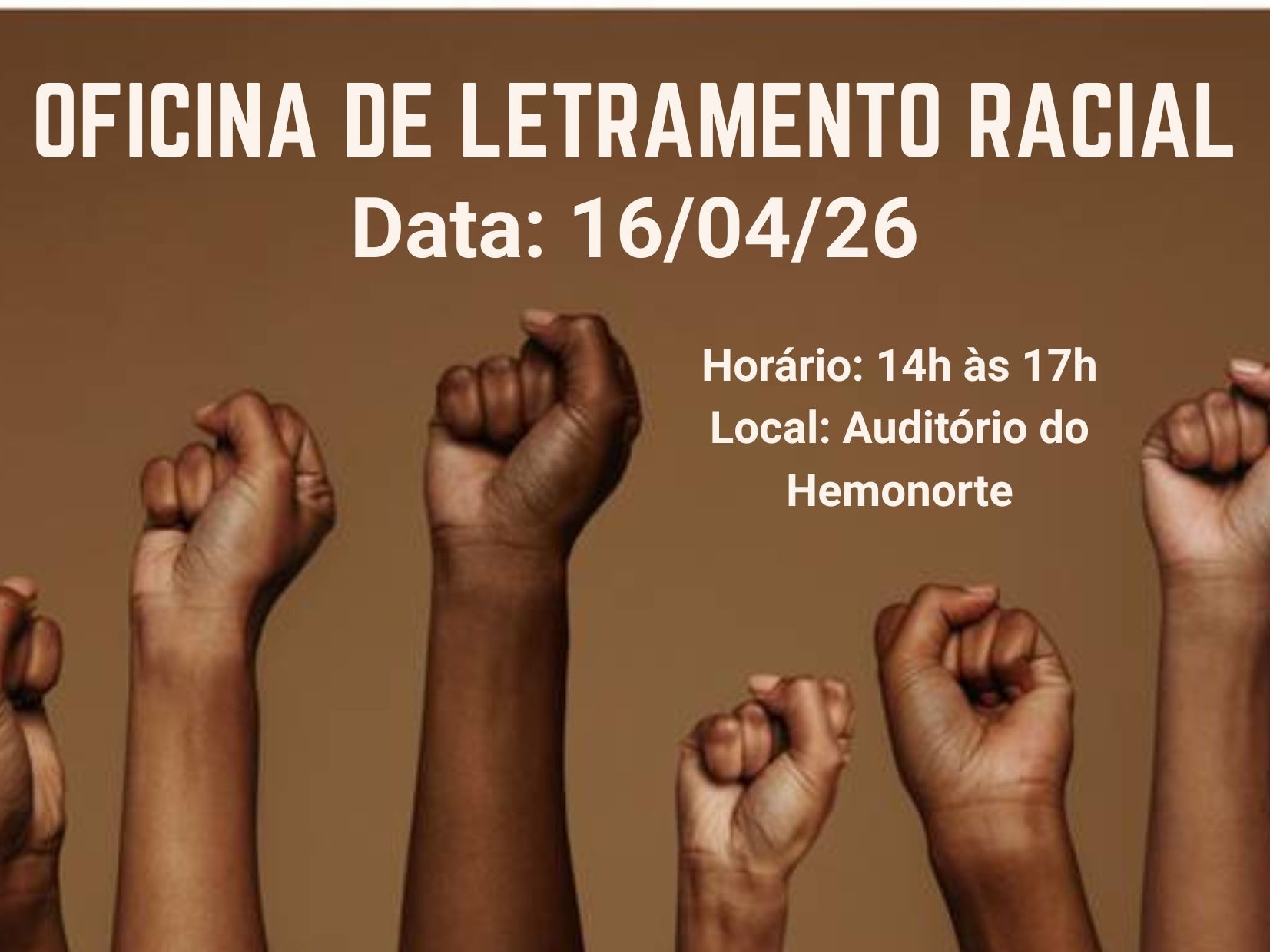 Banner do evento Oficina de Letramento Racial