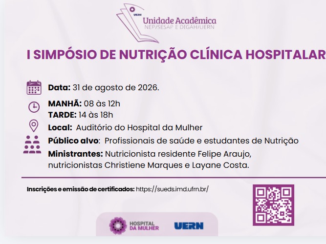 Banner do evento I Simpósio de Nutrição Clínica Hospitalar