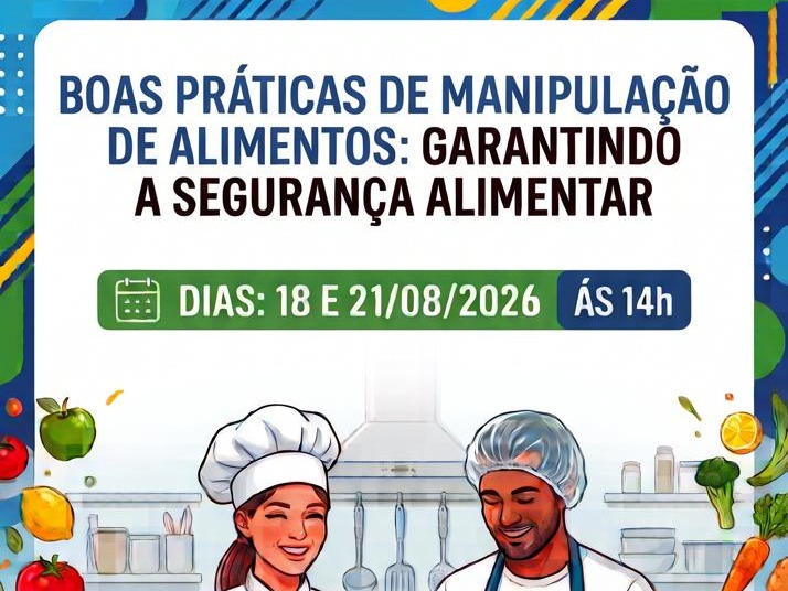Banner do evento Boas práticas de manipulação de alimentos: Garantindo a segurança alimentar.